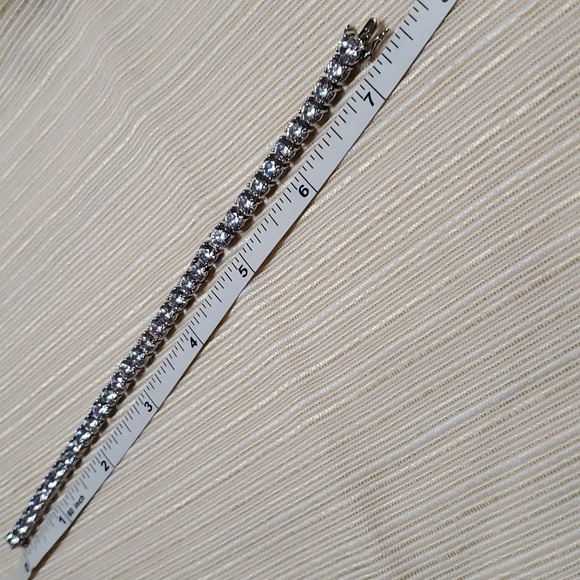 NEW 925 Sterling Silver Round CZ White Diamond Tennis Bracelet 7.25" - Picture 11 of 16